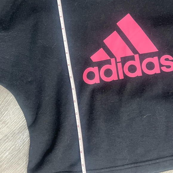 Adidas Black Cropped Sweatshirt with Pink Logo and Colorful Sleeves - Picture 5 of 5